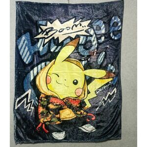 Pokemon Pikachu Graphic Plush Throw Blanket 40"x50" NEW